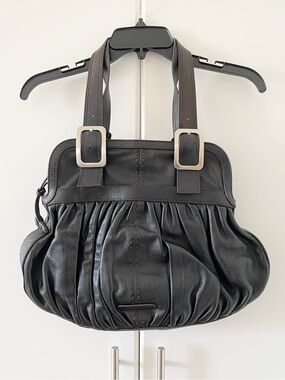 Cole Haan Pebbled Leather Ruched Shoulder Bag